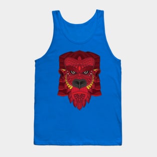 Zentangle Red Gorilla Head Tank Top